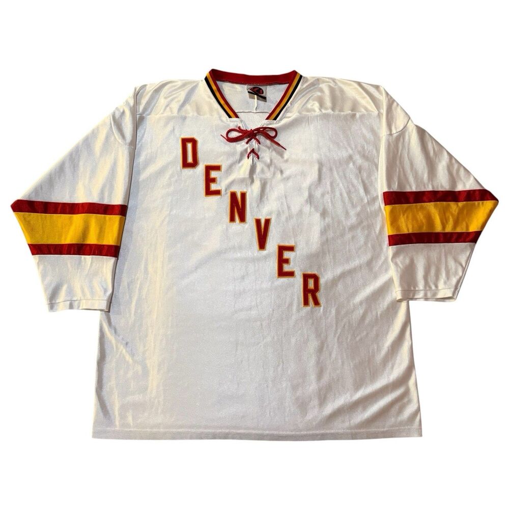Vintage 90s University of Denver Pioneers Hockey Jersey K1 USA Sewn 29 XXL 2XL